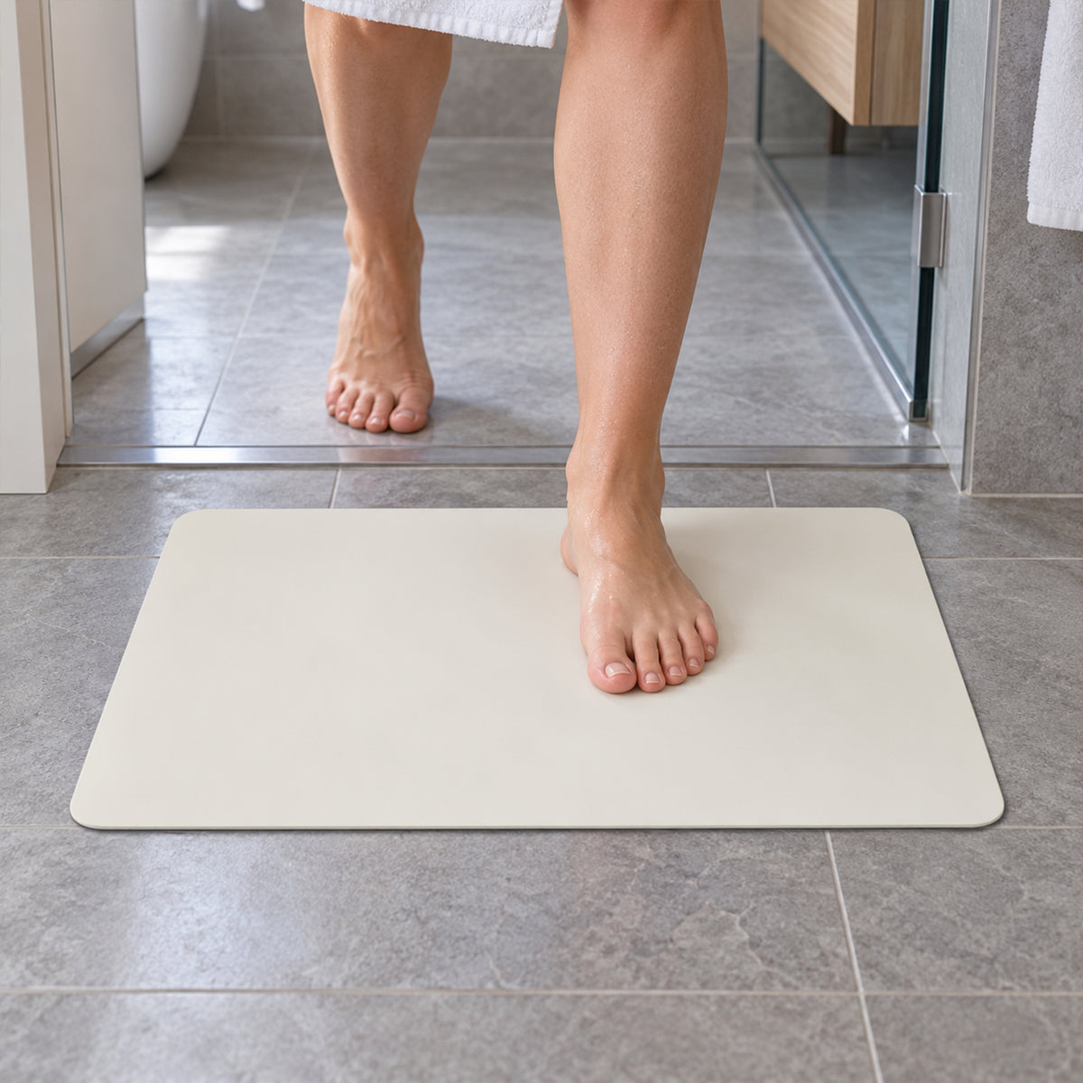 Decorative rectangular floor mat with rounded corners 08