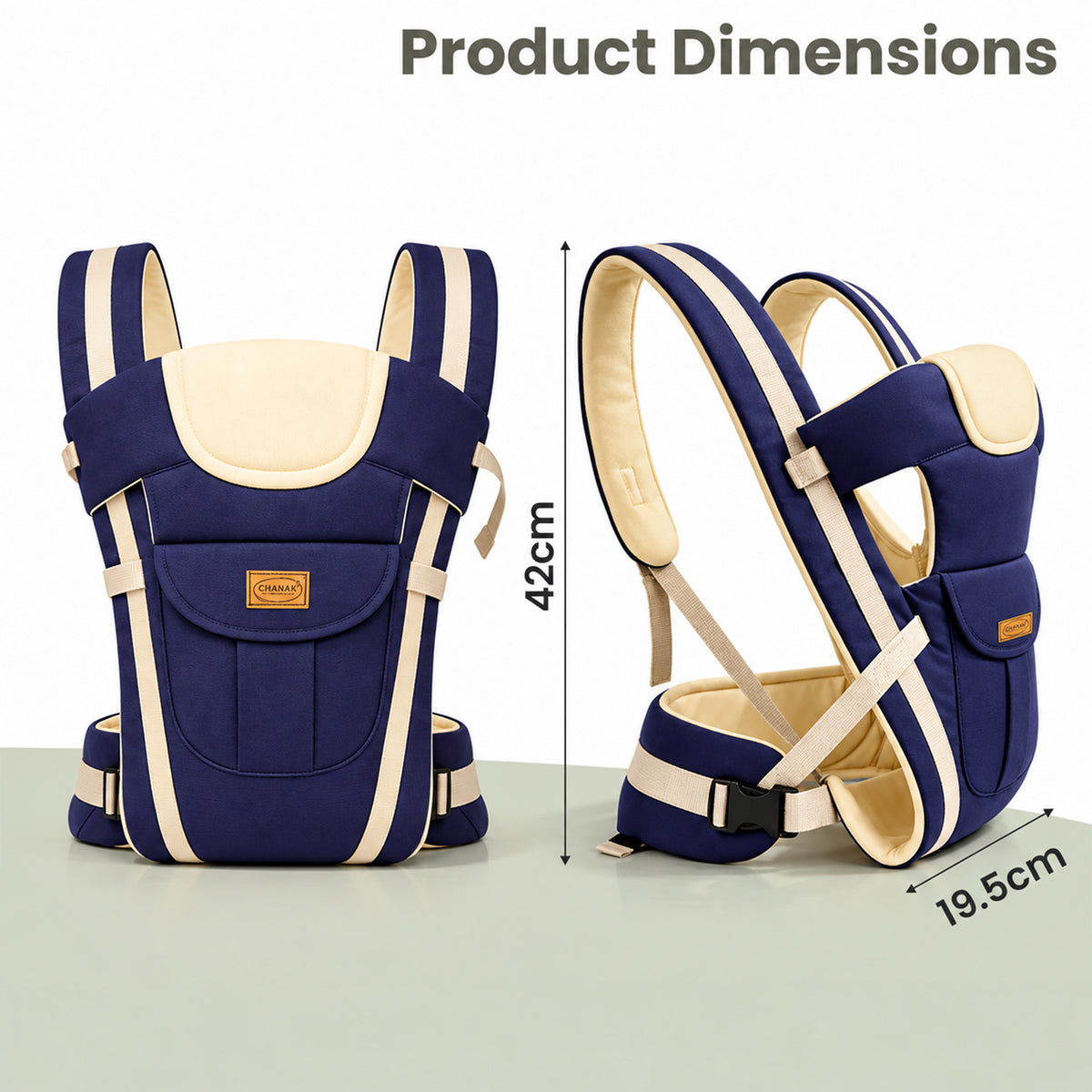Baby carrier with padded straps and head support 07