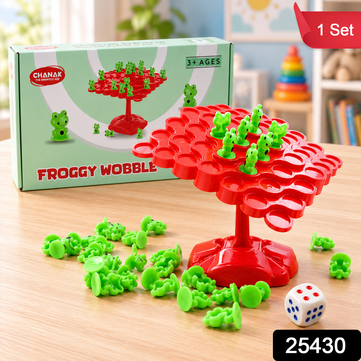 Frog balancing board game 1 Set label