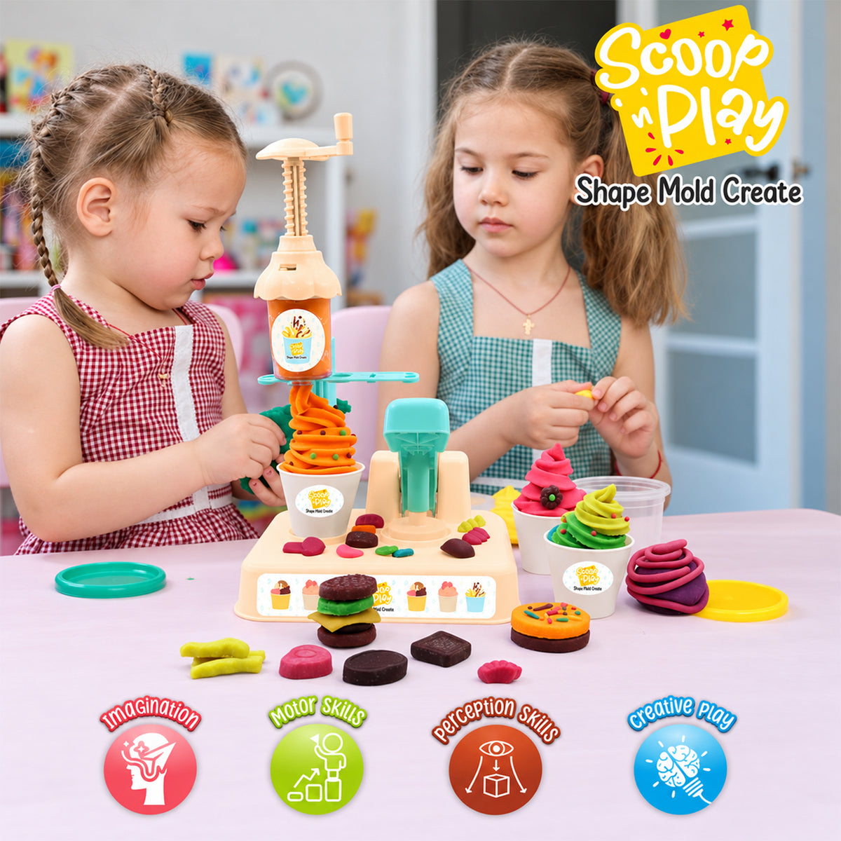 Ice cream modelling dough play set 02