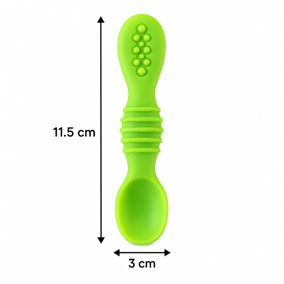 Baby silicone spoon set approximate dimensions
