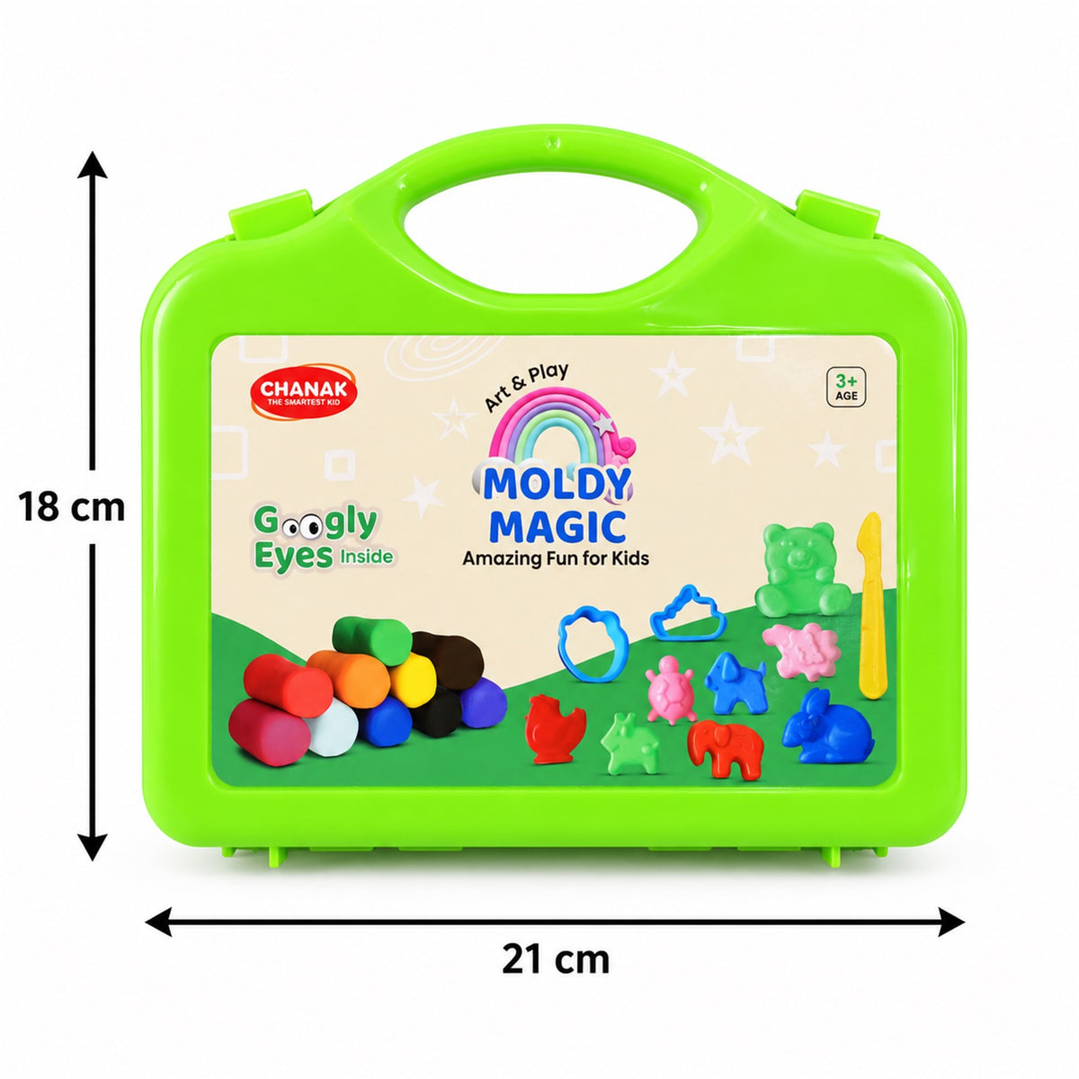 Modelling clay set with moulds and carry case case dimensions