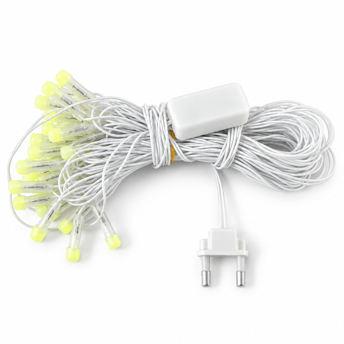 Yellow string lights glow view