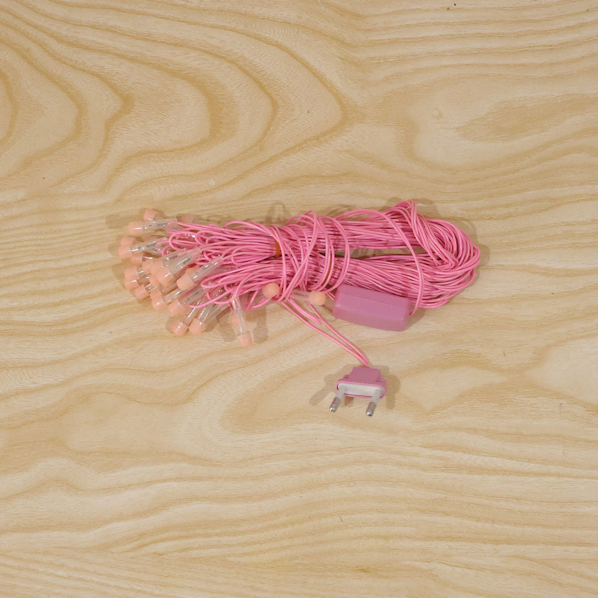 Pink wire LED curtain string lights - actual product
