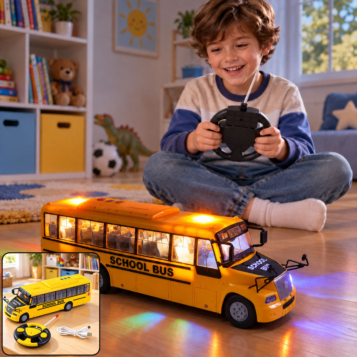 Remote control school bus toy - product view 7