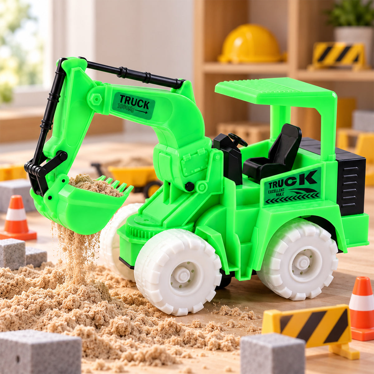 Musical excavator truck toy with RGB lights - product view 7