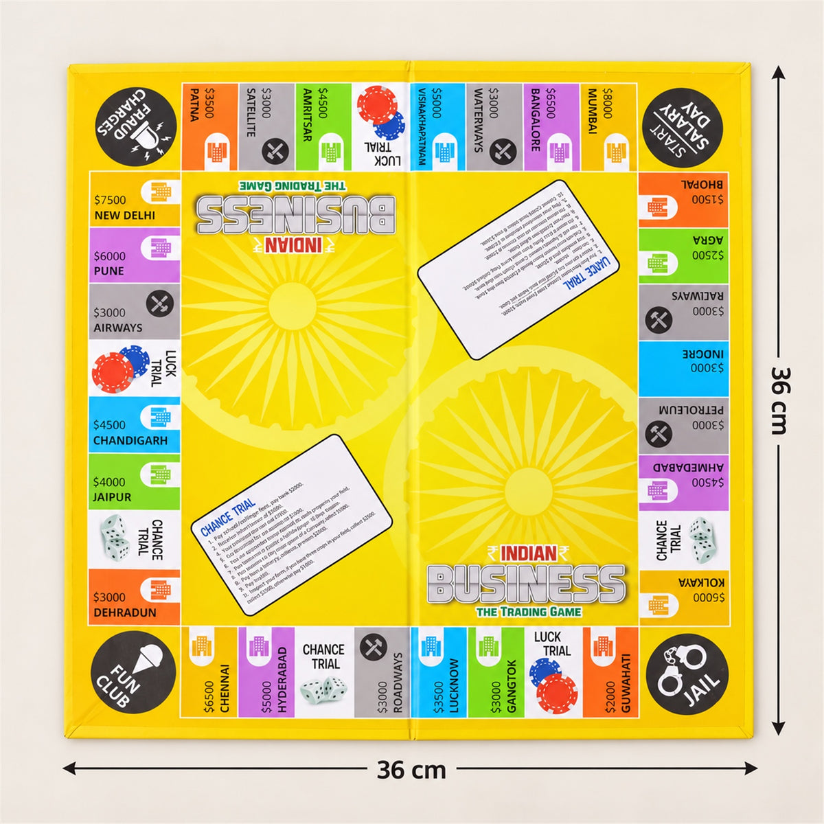 Indian business trading board game 36x36 Cm dimensions