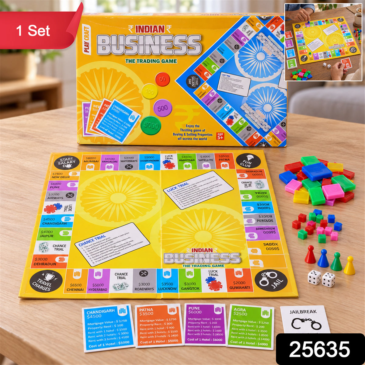 Indian business trading board game 1 Set label