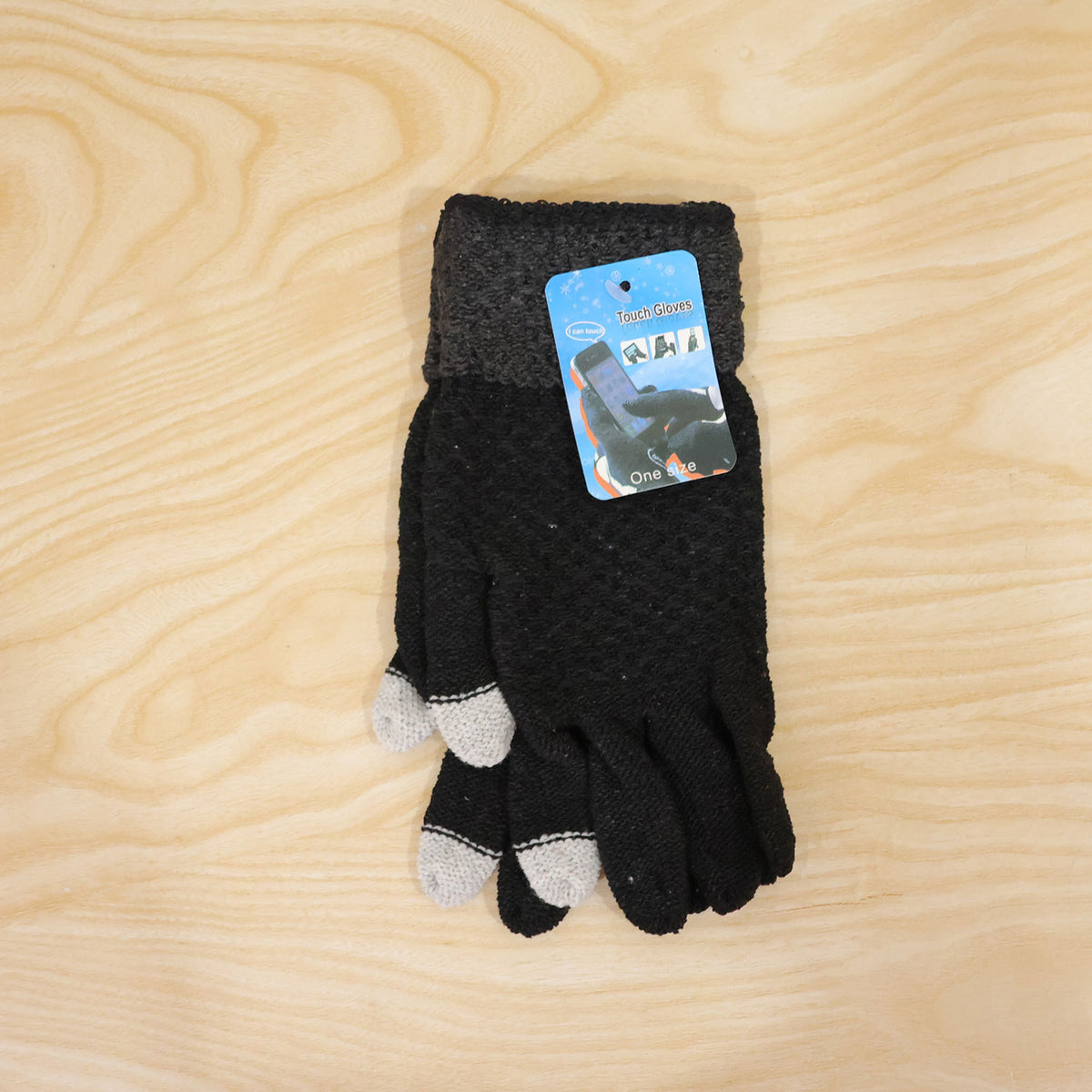 Touch screen knit winter gloves, actual product photo