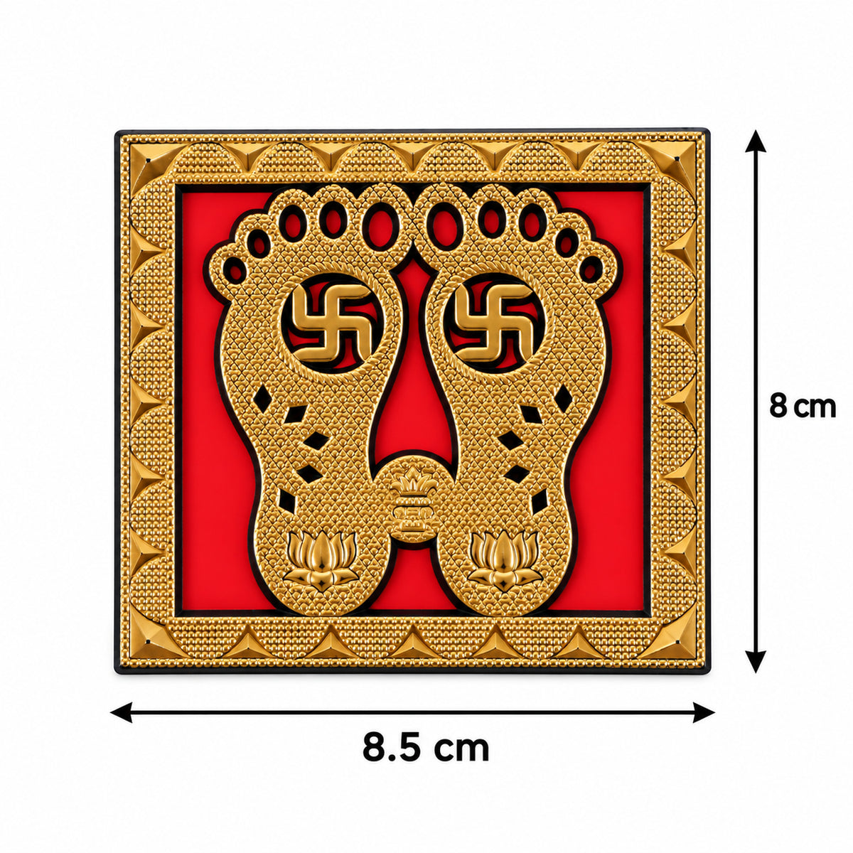 Golden Lakshmi Charan framed decorative sticker set 6