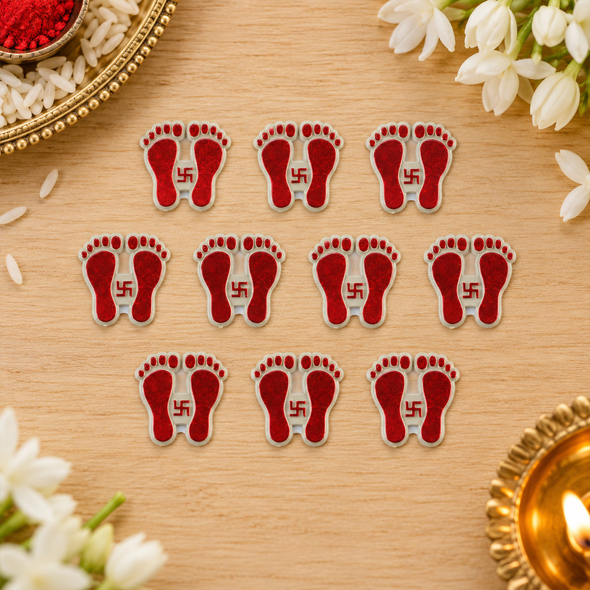 Red Footprint Sticker Set