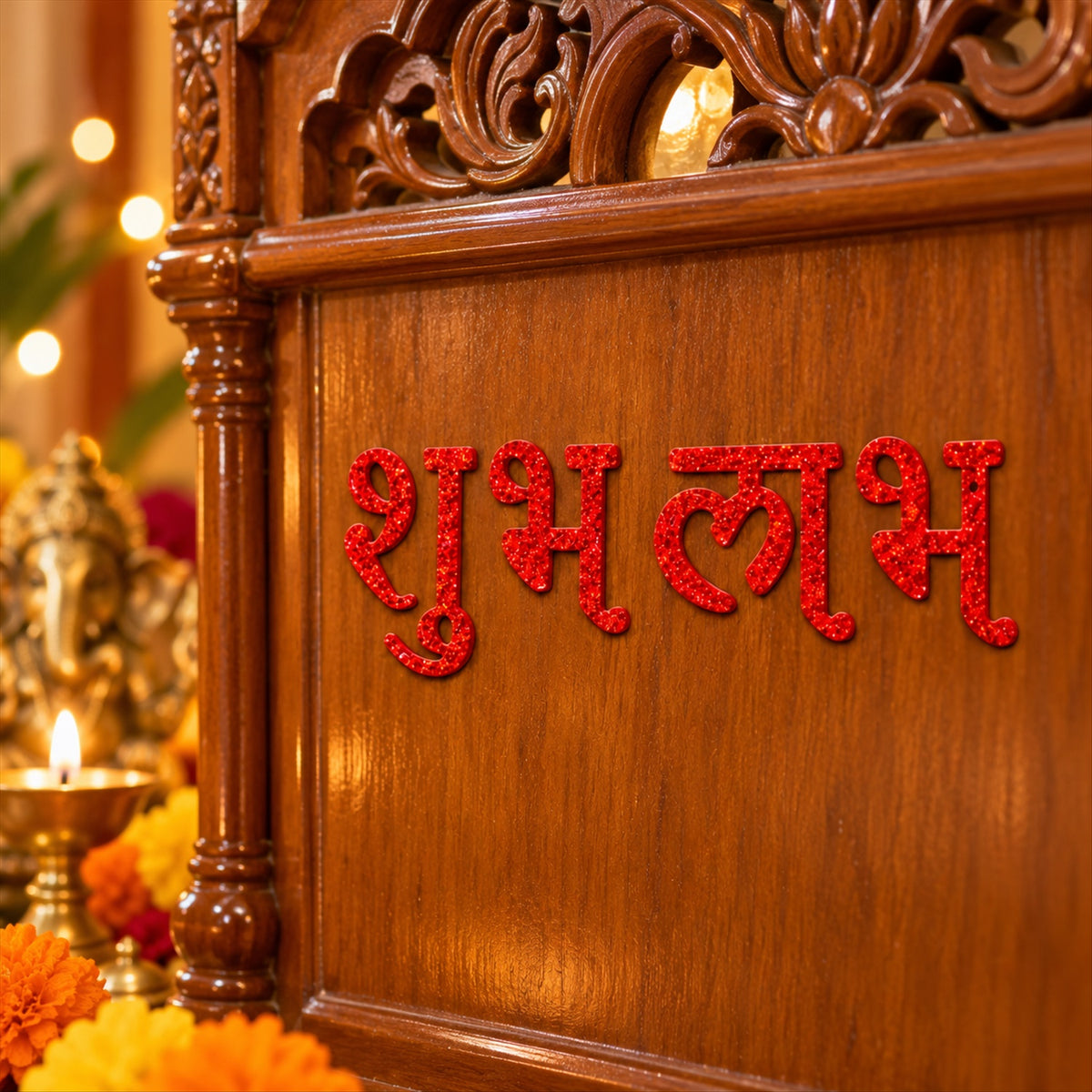 Red glitter Shubh Labh decorative stickers Shubh_Labh_07.jpg