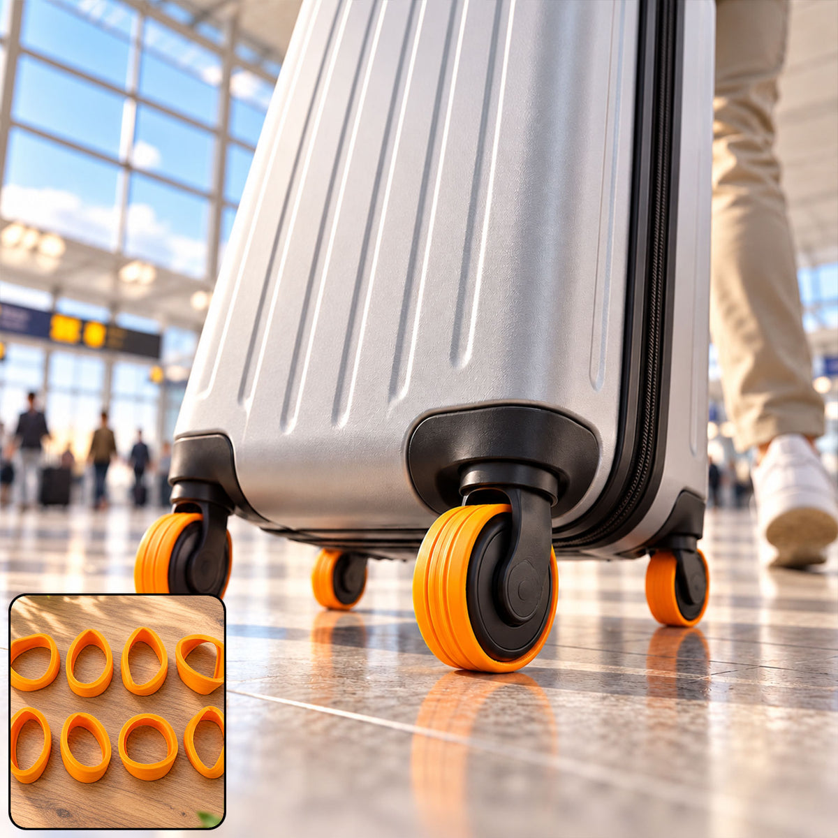 Silicone trolley luggage wheel cover protectors 02