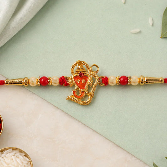 Shree Ganesh Rakhi featuring an intricate Ganesh motif for Raksha Bandhan.