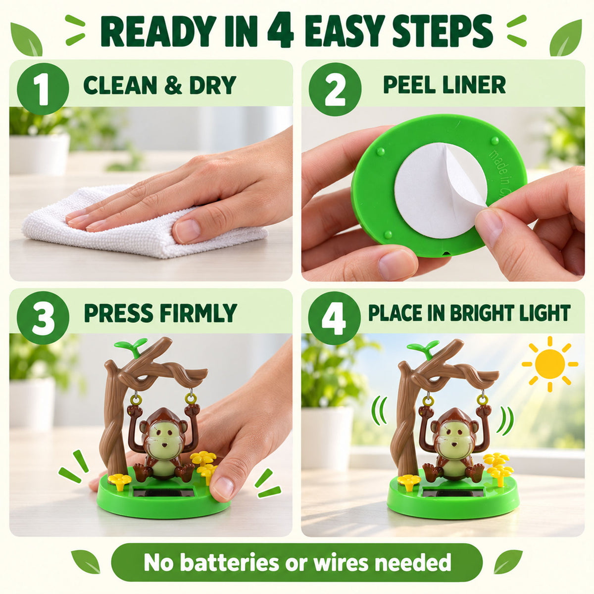Solar dancing monkey swing decor - product details 04