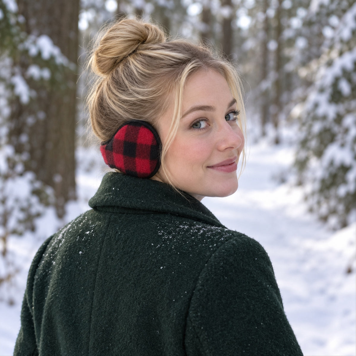 Check pattern winter ear warmers - product view 07