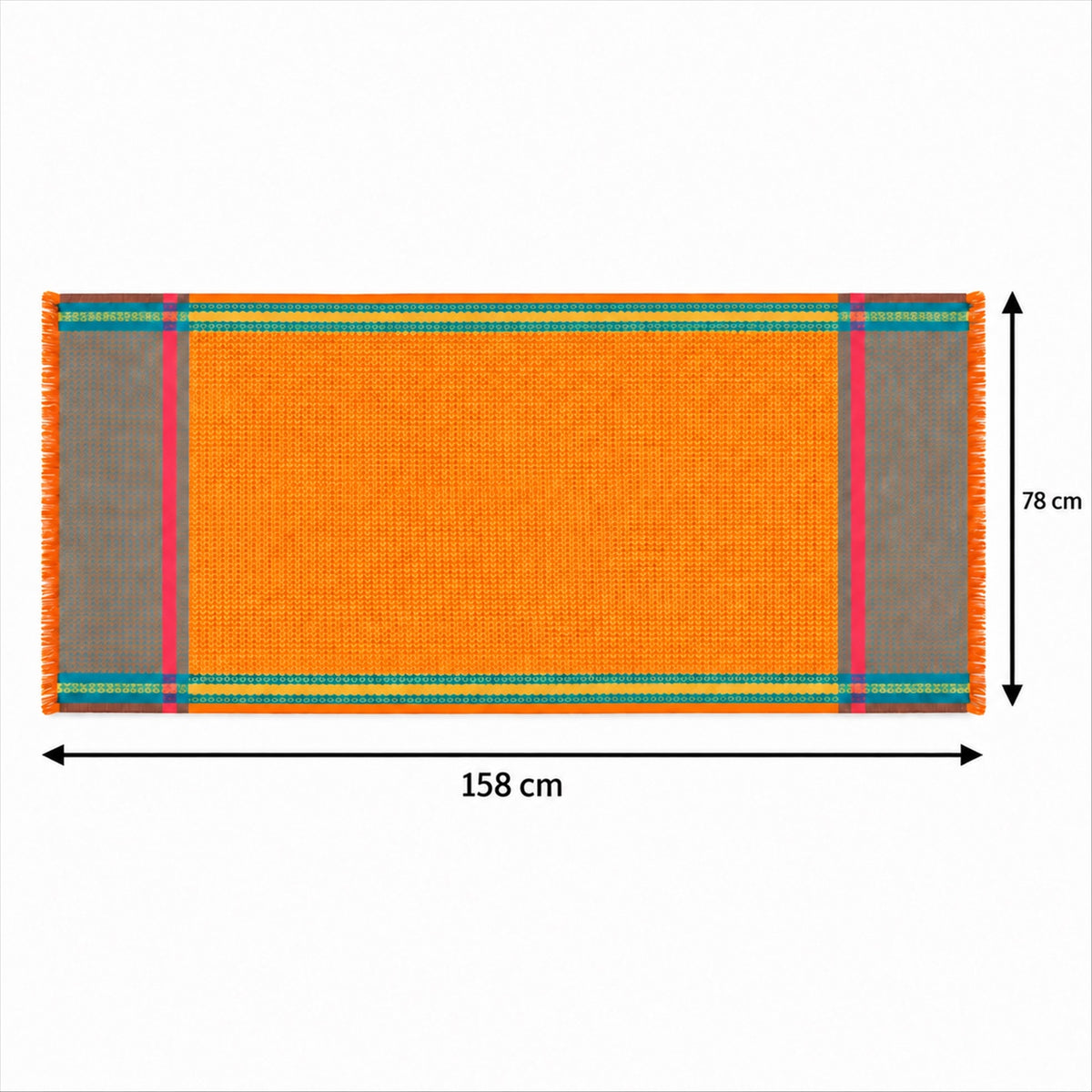 Shawl with contrast borders - 158 x 78 Cm dimensions