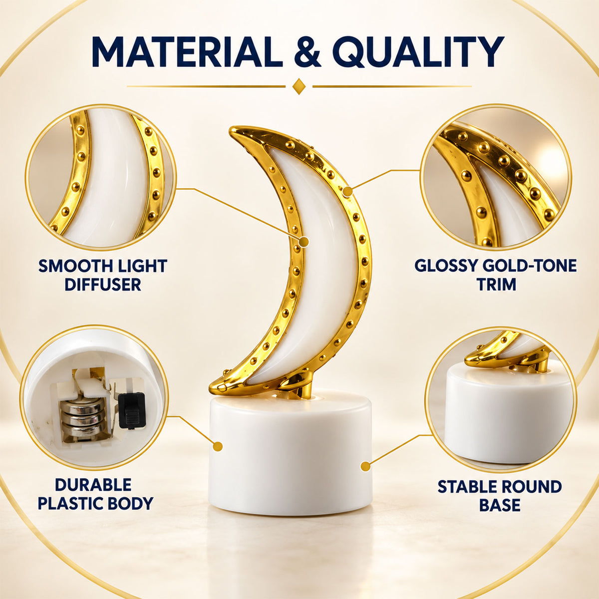 Moon shape LED tealight candles - product view 04