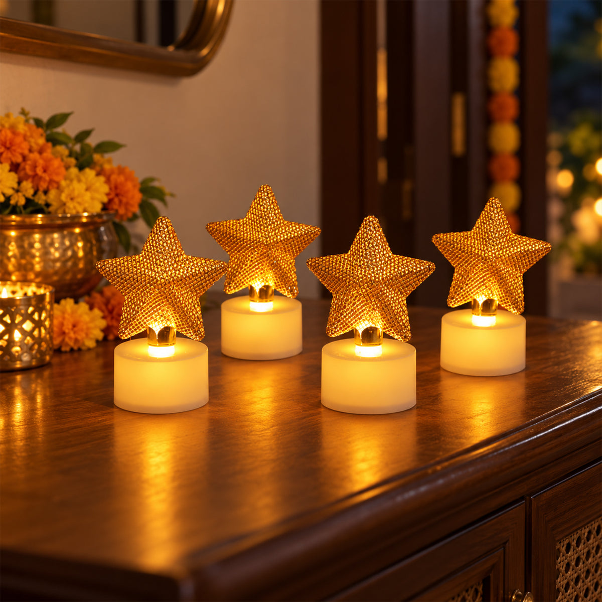 Decorative LED star candles - main product photo