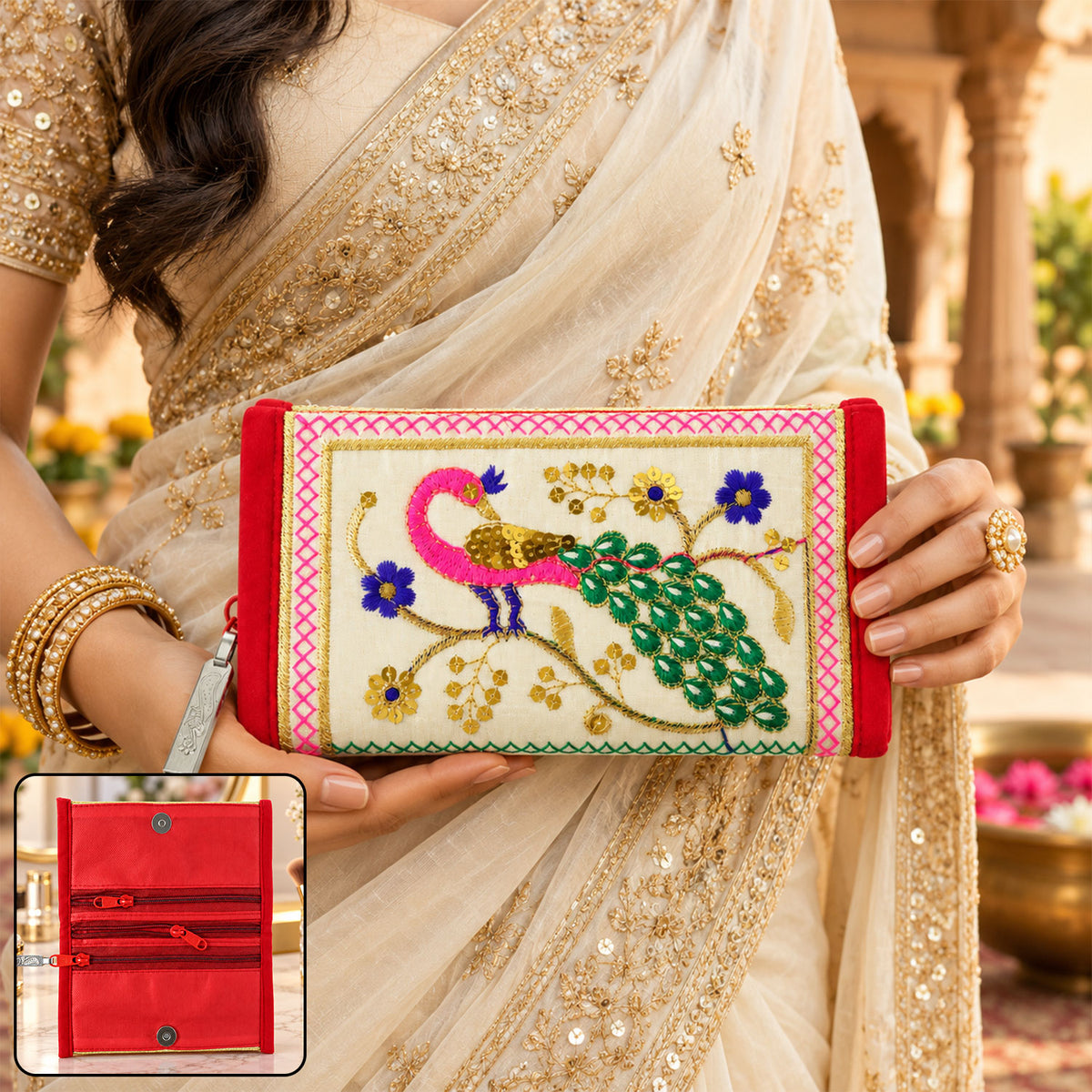Wallet embroidery detail