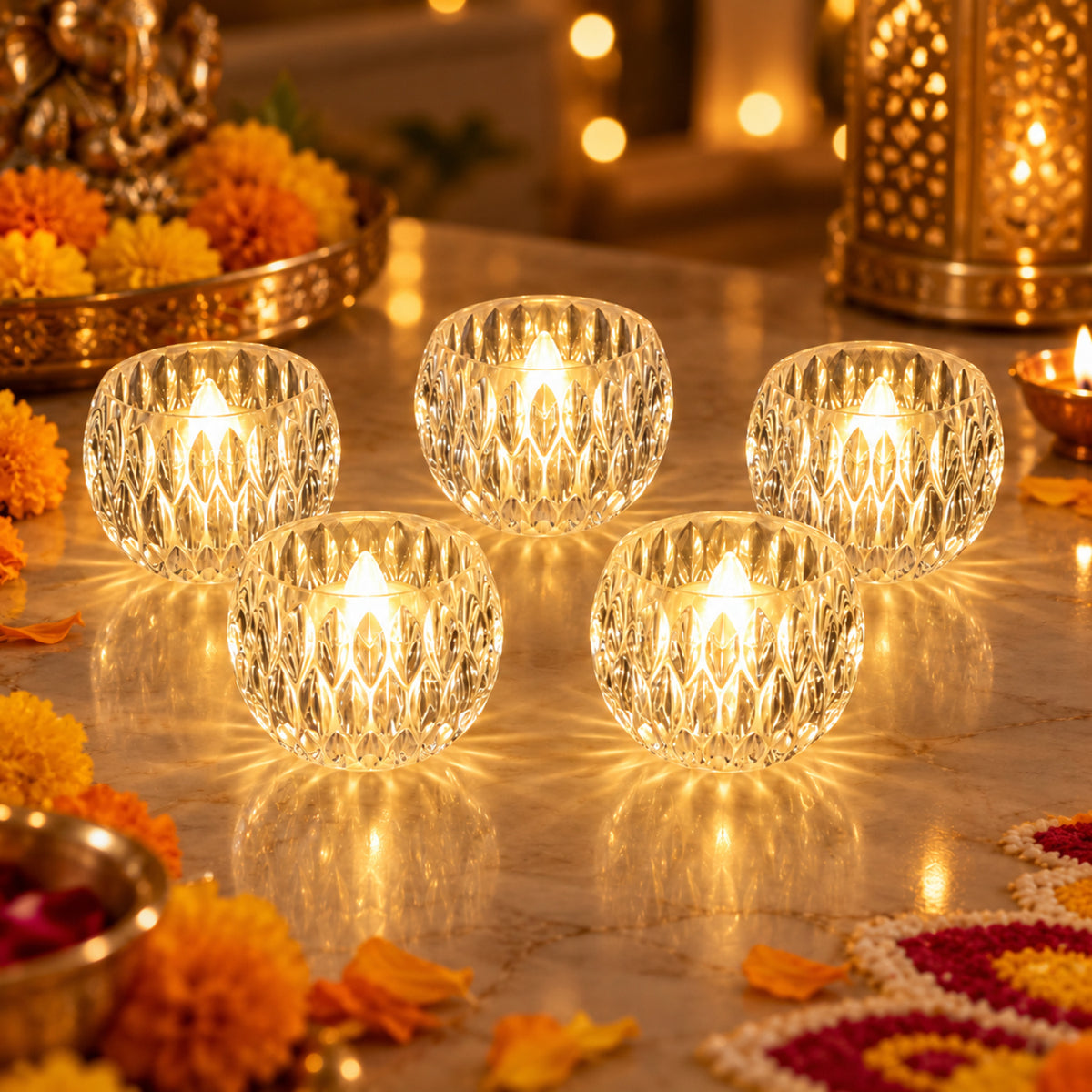 Crystal style LED decorative candles - main product photo