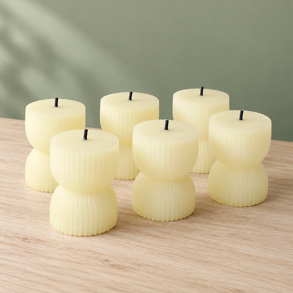 Hourglass ribbed flameless LED candles - product view 02