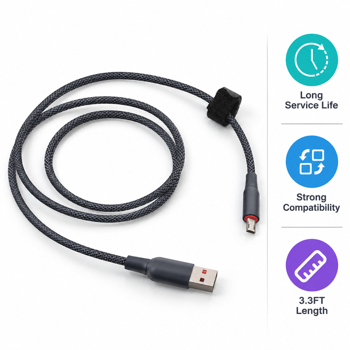 80W USB-A to Micro USB braided cable with mobile stand V8 CB 1054- 06.jpg