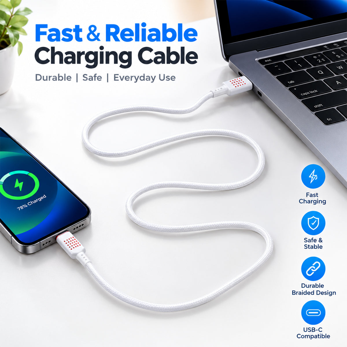 30W USB-A to Type-C braided charging and data cable TC Cb 1057- 03.jpg