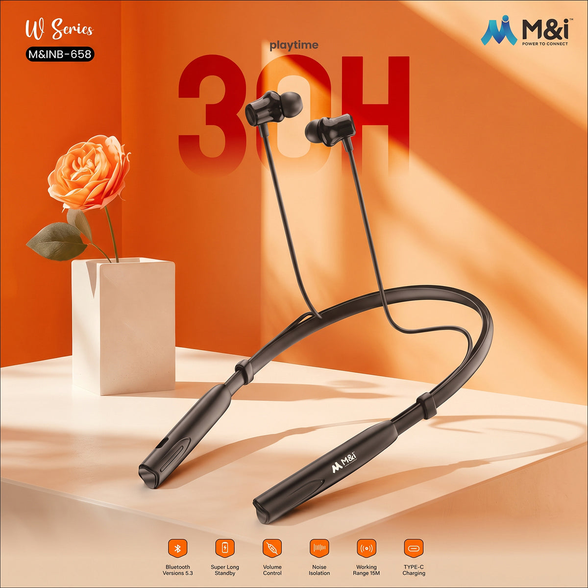 Wireless neckband earphones with 30 hours playtime Nb 658- 05.jpg