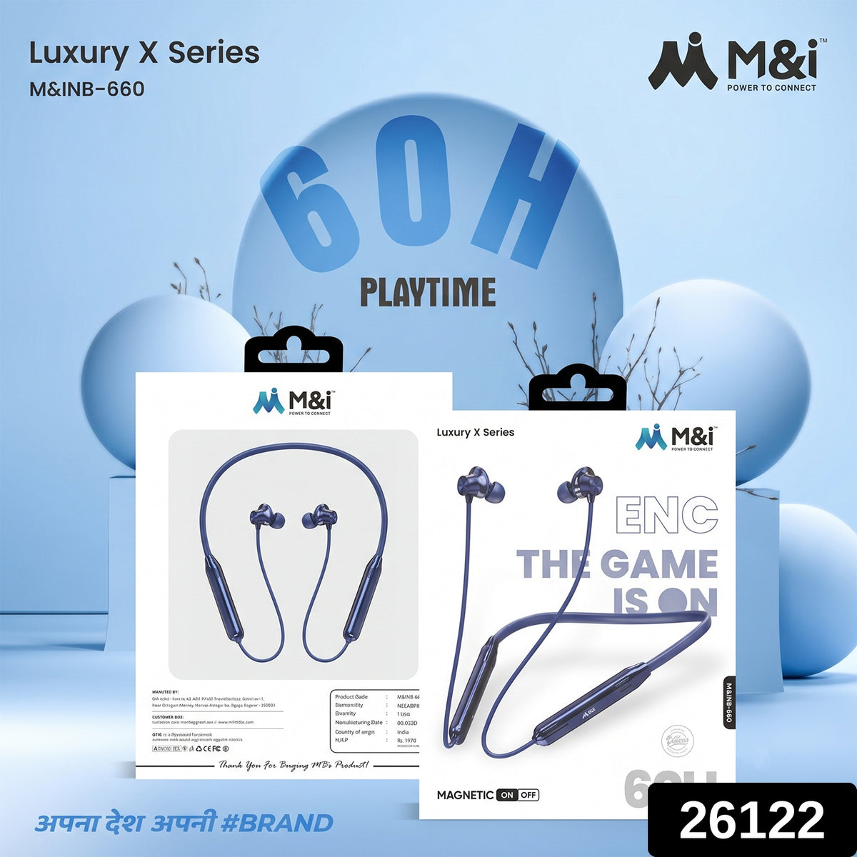 Wireless neckband with magnetic earbuds and 60 hours playtime neckband_26122.jpg