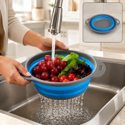 Foldable Silicone Strainer – Space-Saving Kitchen Tool | Vastate