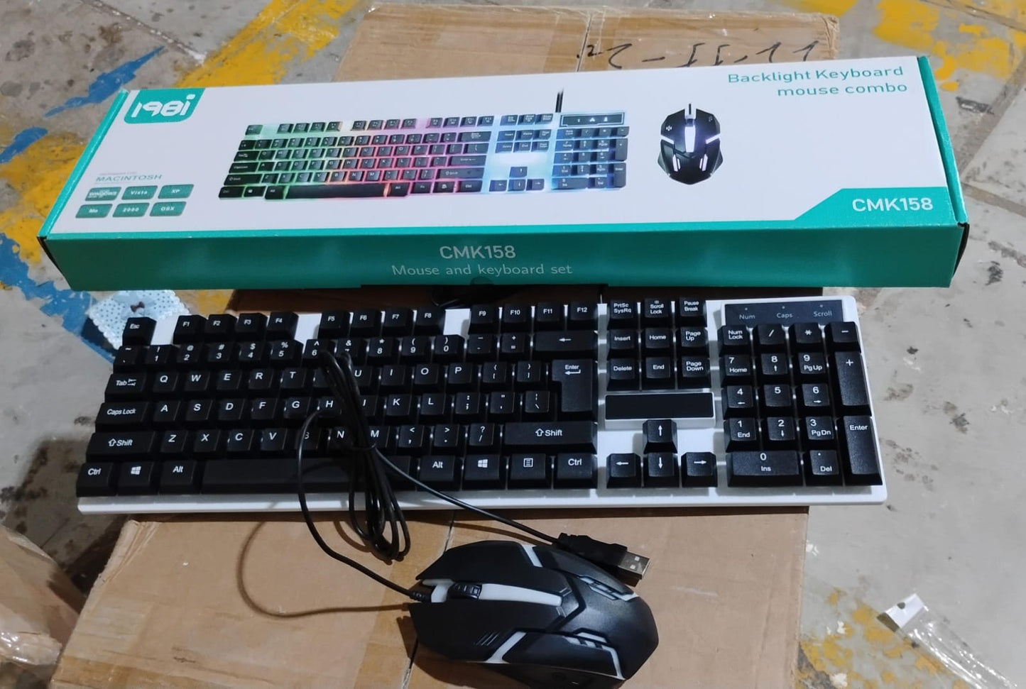104-Key Colorful Backlit Wired Keyboard & Mouse Set