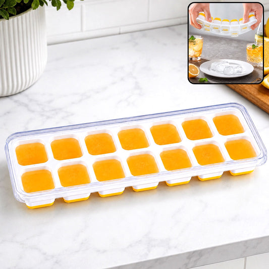 Ice Cube Tray with Spill-Proof Lid – Effortless Ice Making and Space Saving