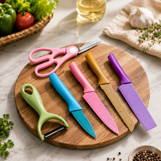 6Pc Kitchen Knife Set – Professional Corrugated Stainless Steel Cutlery
