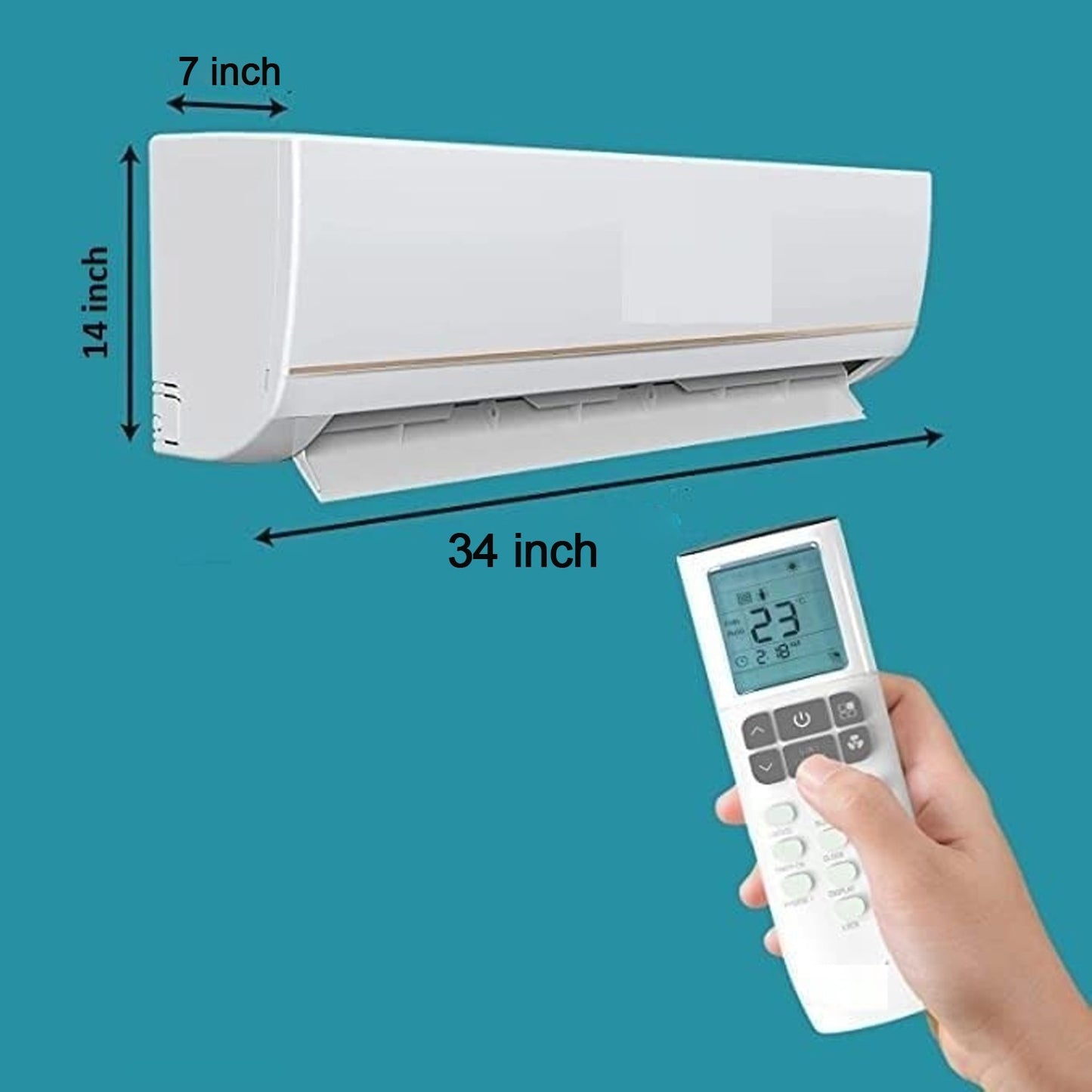 Close-up of net fabric and stitching on split AC dust cover