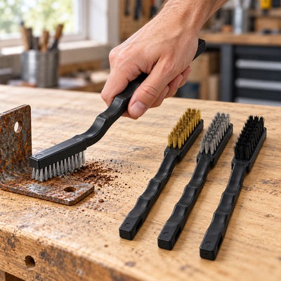 Multipurpose Brass, Steel and Nylon Cleaning Brush Set (3 Pc)