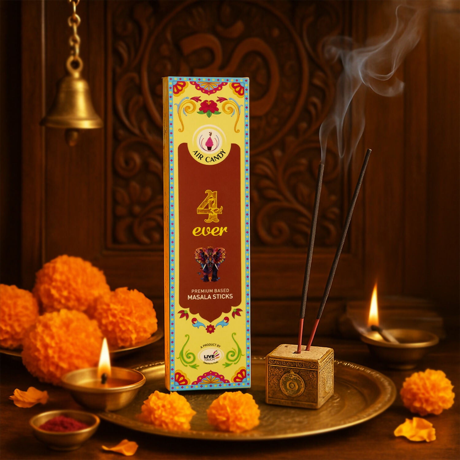 Air Candy 4ever Premium Masala Incense Sticks – Long-Lasting Fragrance for Meditation, Prayer & Home Ambience (Pack of 10 Sticks)