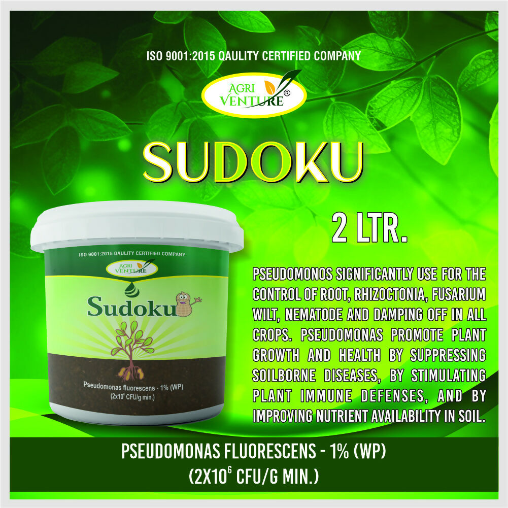 AgriVenture SUDOKU ( Pseudomonas Flurescens 1% WP) Promote Plant Growth And Health.Bactericide Organic Product BIO FUNGICIDES (2Kg)