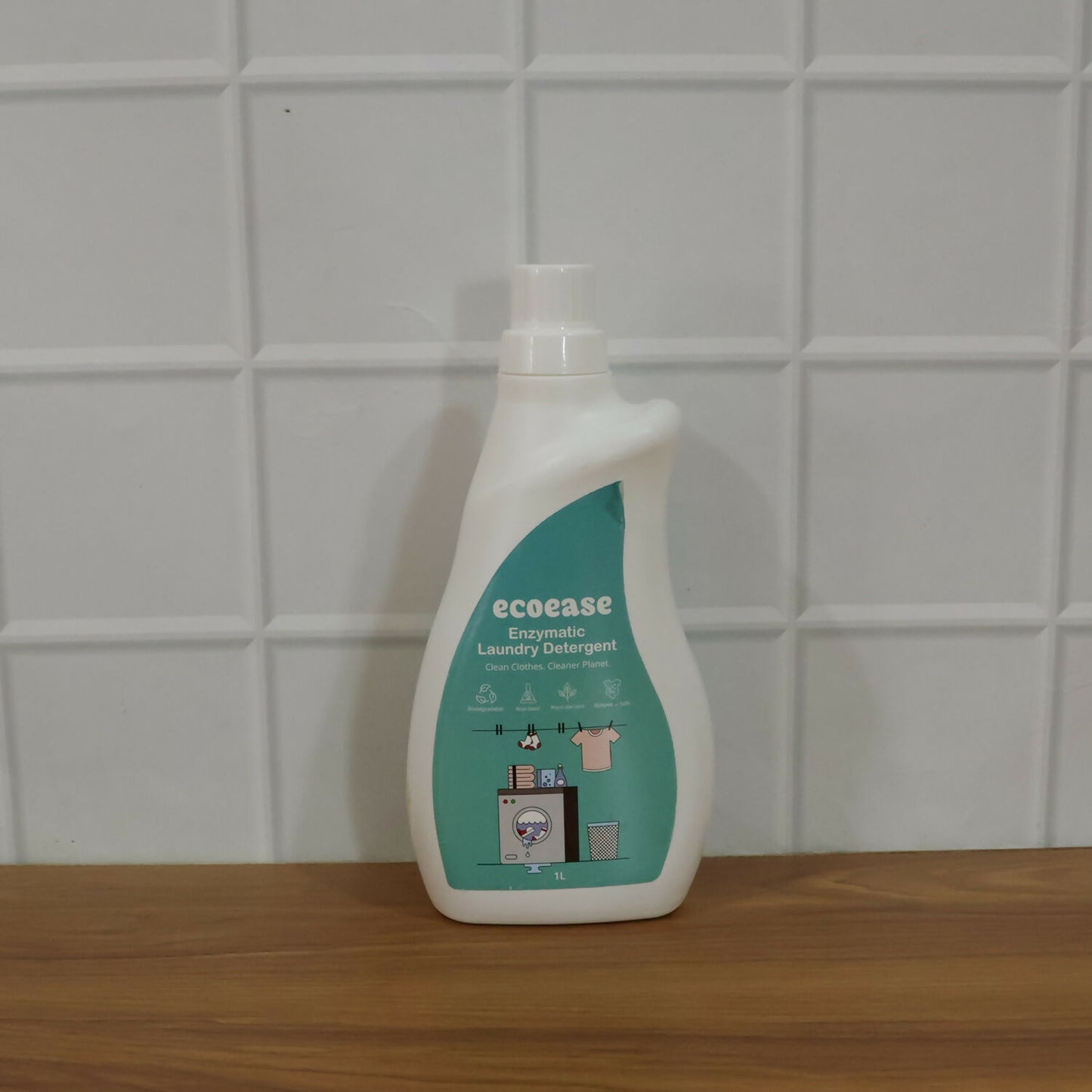 Ecoease Enzymatic Laundry Detergent Liquid, Plant Based Enzyme Powered Tough on Stains, (1L)