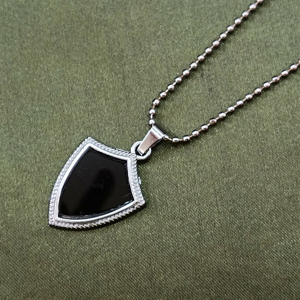 Black Enamel Chain Pendant For Men