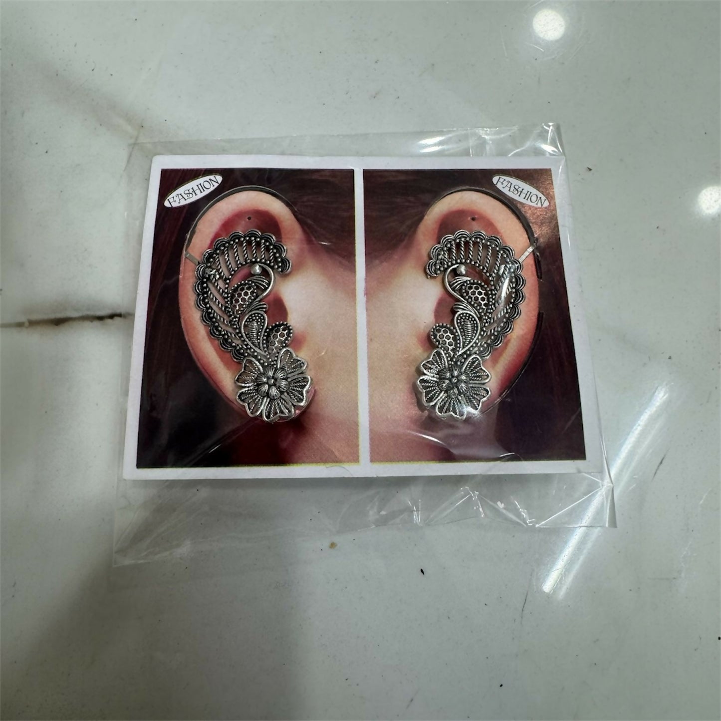 Stylish Oxidised Silver Ear Cuff Earrings for Women & Girls