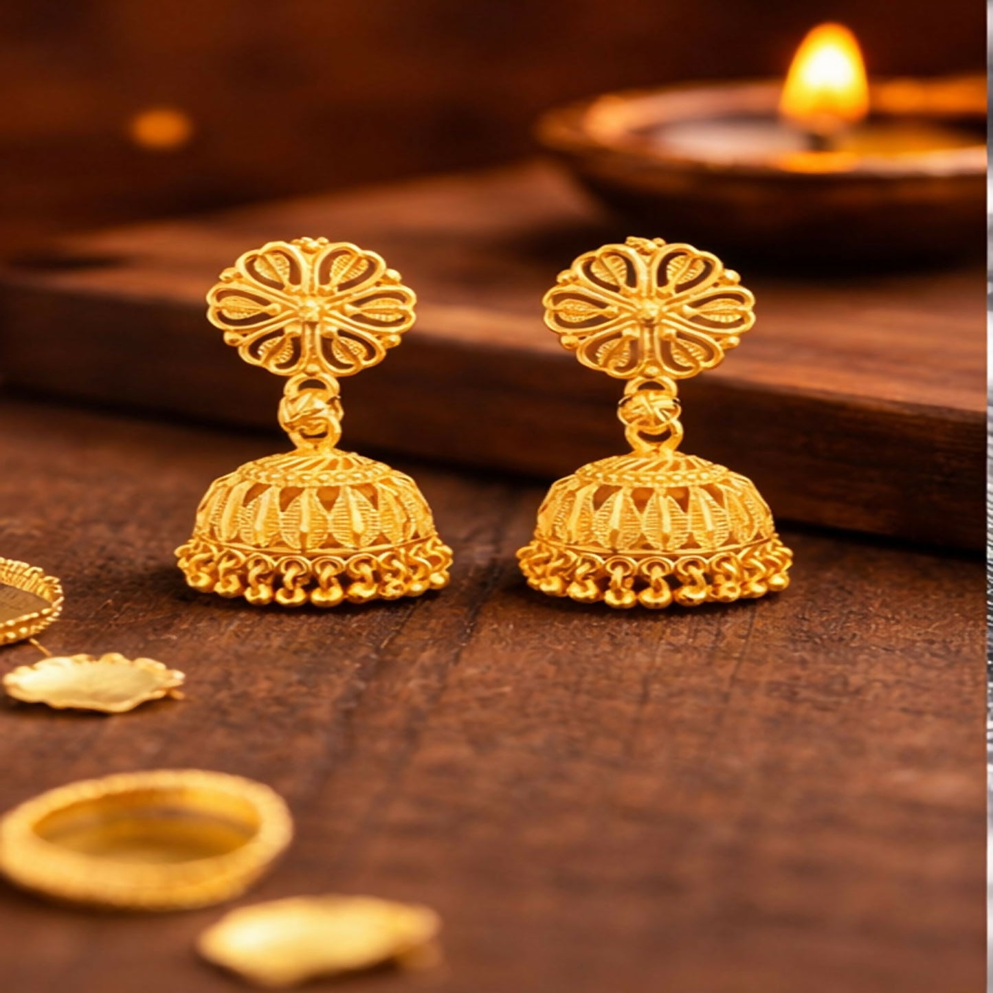 Traditional Gold Plated Jhumka Earrings for Women