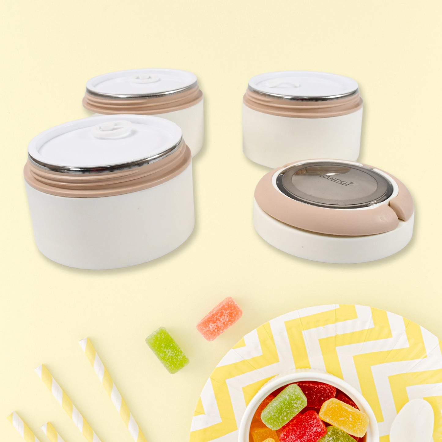 Ganesh Smart Stack 3 Layer Portable Lunch Box for Office, School, Picnic (3 Layer)