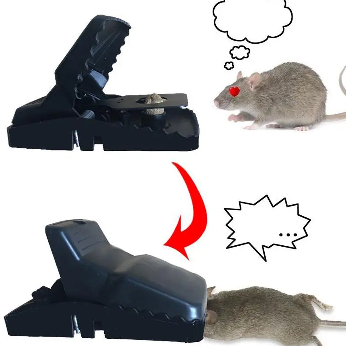 माउस कैचर ट्रैप केज माउस फिगर के साथ घर, किचन, कमरे, ऑफिस, इनडोर, आउटडोर चूहे कीट नियंत्रण के लिए पुन: प्रयोज्य (1 पीस)