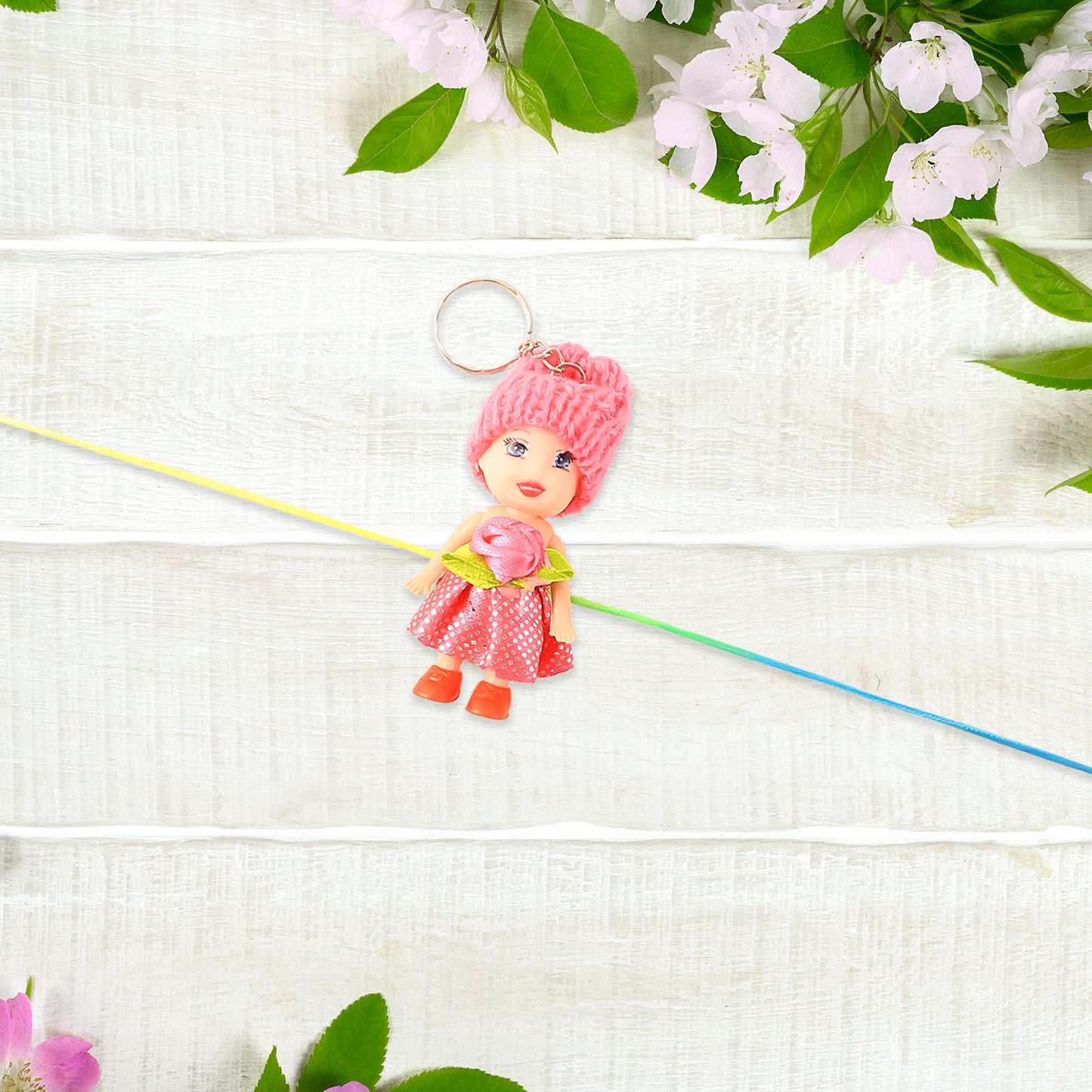 Multifunction Doll Rakhi for Kids – Cute Soft Toy Rakhi with Keychain Use – Decorative Fancy Rakhi cum Keyring for Boys & Girls