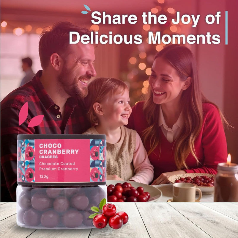 Oracle Choco Cranberry Dragees – Chocolate Coated Premium Cranberries (120gm)