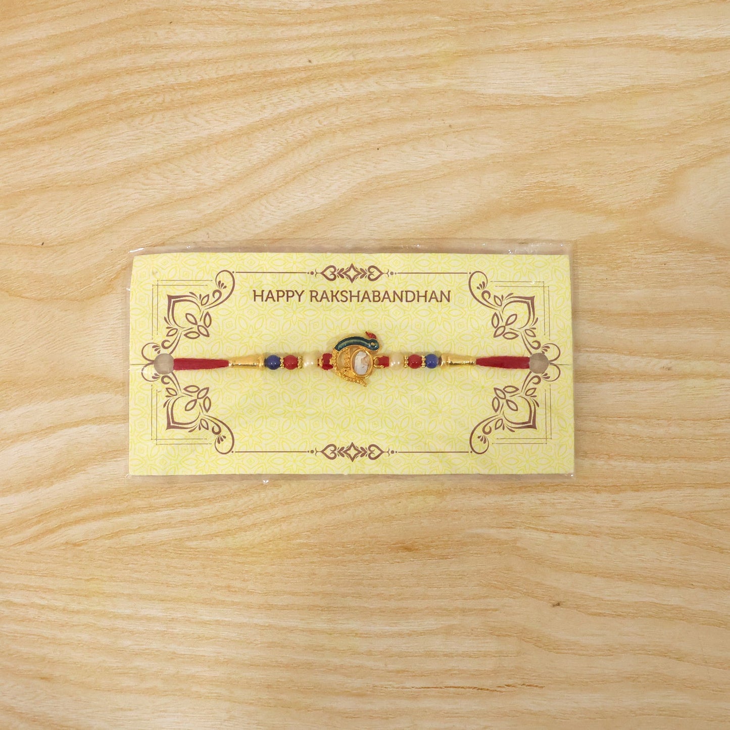 Elegant Stone Studs Rakhi Traditional Beaded Brother Gift (5pcs)