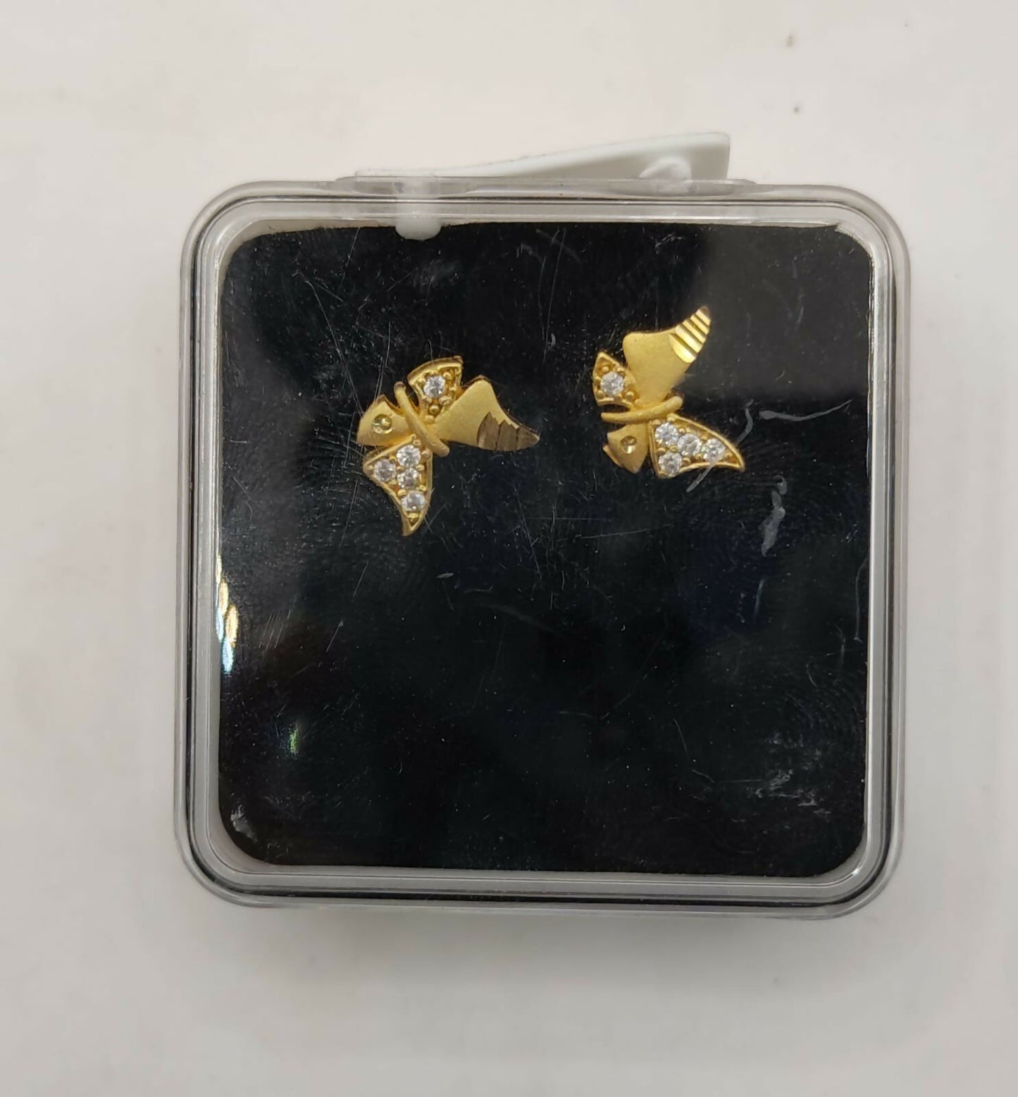 Gold Butterfly Stud Earrings with AD for women and girls