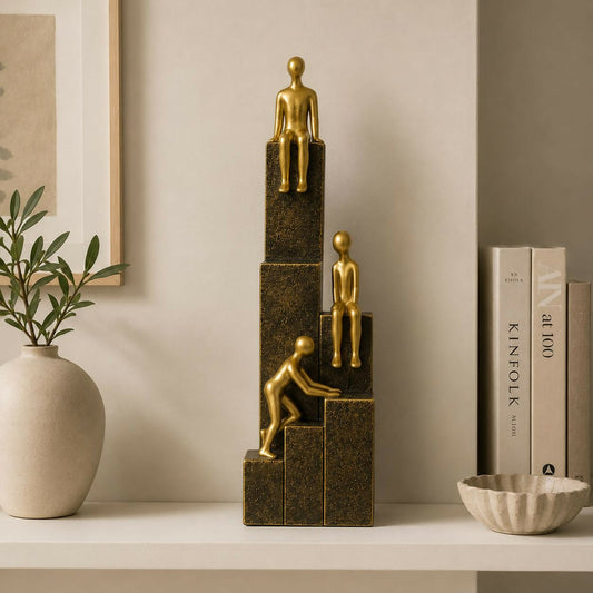Modern abstract climbing human resin sculpture for home and office decor