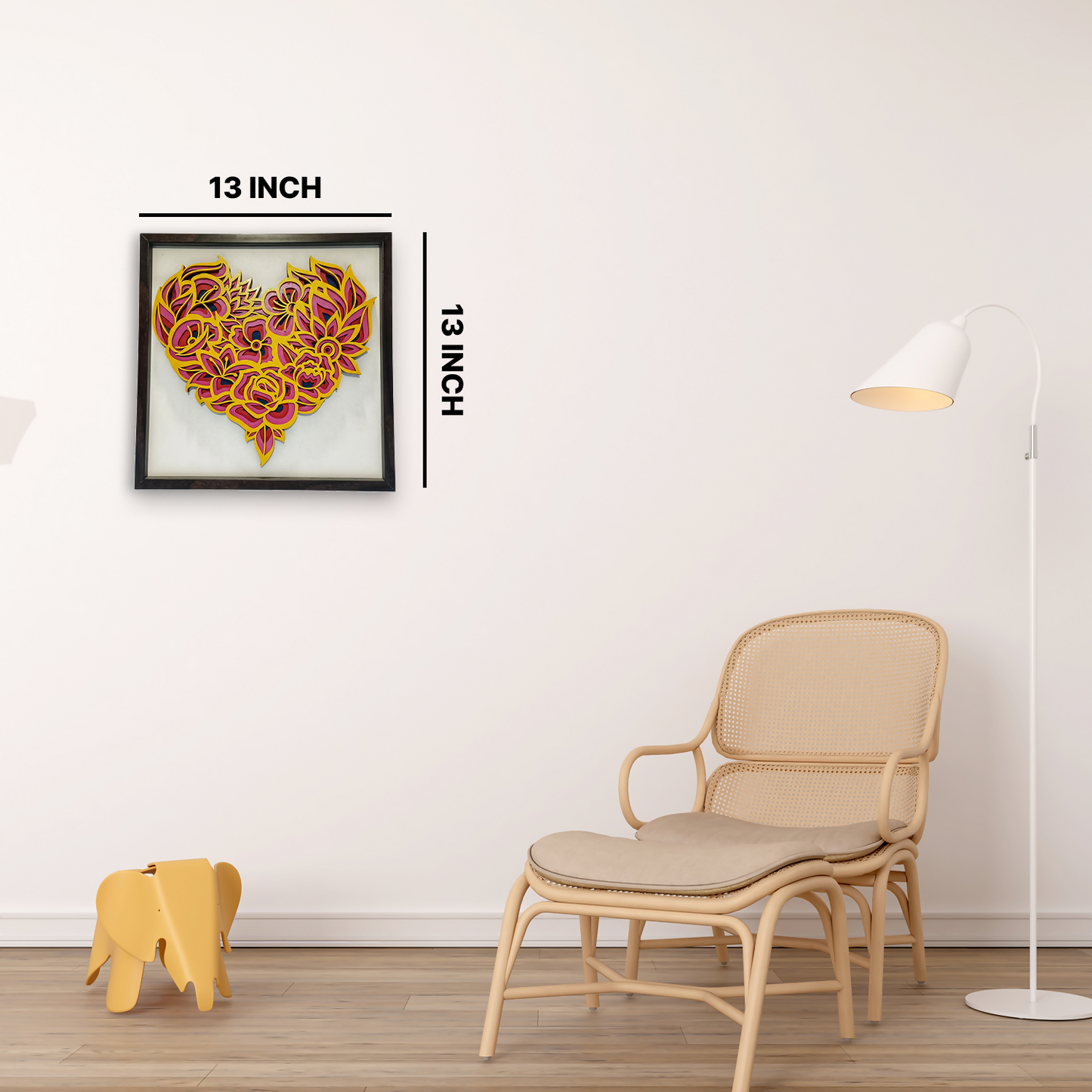 Handcrafted Multi-Layer Wooden Heart Wall Art – 3D Romantic Frame | Love & Couple Gift | Handmade Wall Decor for Bedroom, Living Room & Home Interiors